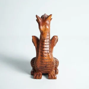 Calm Dragon Statue, Wooden Dragon, Fantasy Animal