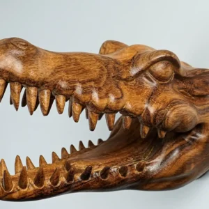 Crocodile Head Wall Decor, Wall Art, Alligator, Wood Carving