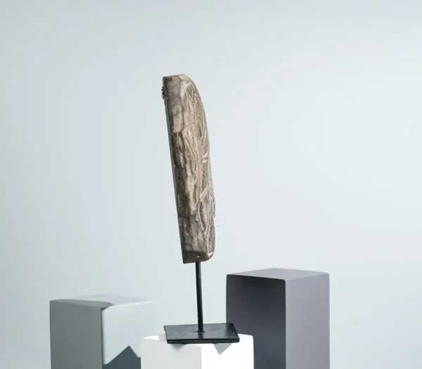 Dog Face of Timor Wall Art, Dog on Stand, Wood Carving - Image 2