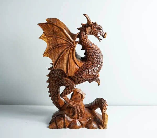 Dragon Statue, Dragon Figurine, Mythology Animal, Wood Carving Dragon