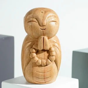 Jizo Holding prayer beads Statue, Praying, Buddha Sculpture