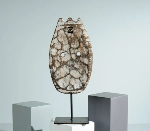 Mask of Timor Wall Decor, Mask on Stand, Ceremonial Statue - Image 3