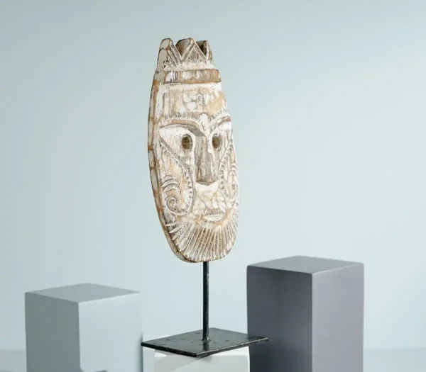 Mask of Timor Wall Decor, Mask on Stand, Ceremonial Statue - Image 2