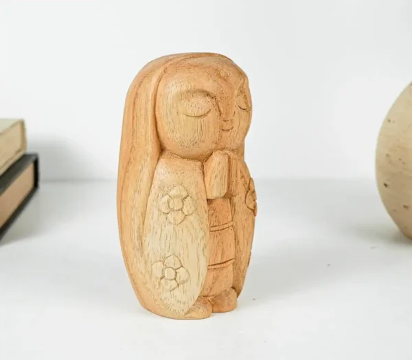 Woman Jizo Statue, Buddha Sculpture, Wood Figurine - Image 2
