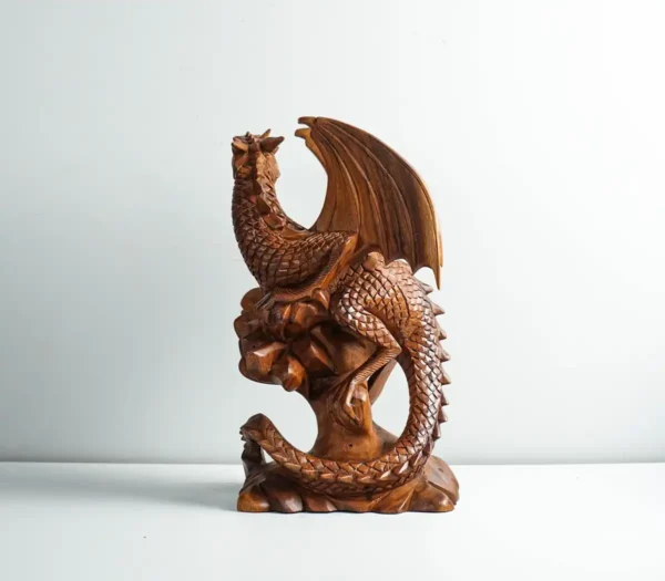 Wooden Dragon Statue, Unique Sculpture, Chinese Dragon - Image 3
