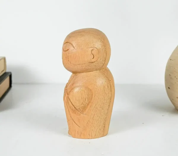 Wooden Jizo Statue, Buddha Sculpture, Wood Figurine - Image 3