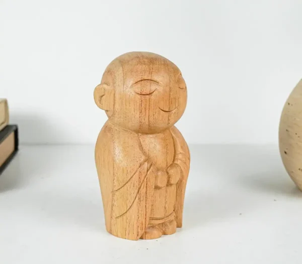 Wooden Jizo Statue, Buddha Sculpture, Wood Figurine - Image 2