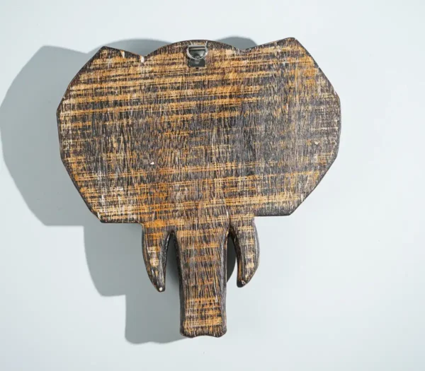 Wooden Traditional Elephant Wall Decor, Elephant on Stand - Image 2