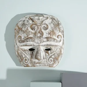 Wooden Traditional Mask Wall Decor, Mask on Stand, Statue
