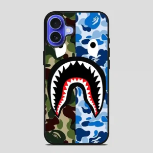 A Bathing Ape Blue Shark iPhone 16 Case