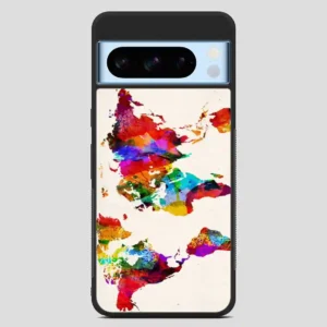 Abstract Painting World Map Google Pixel 8 Pro Case