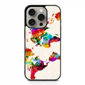 Abstract Painting World Map iPhone Series Cases