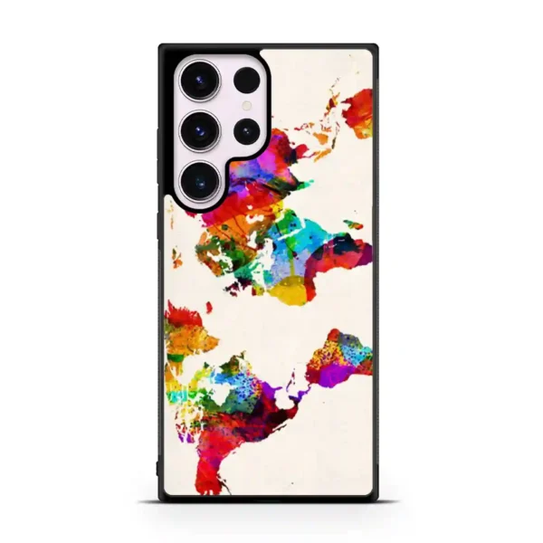 Abstract Painting World Map Samsung Galaxy All Series Cases
