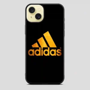 Adidas Black Brown Logo iPhone 15 Plus Case