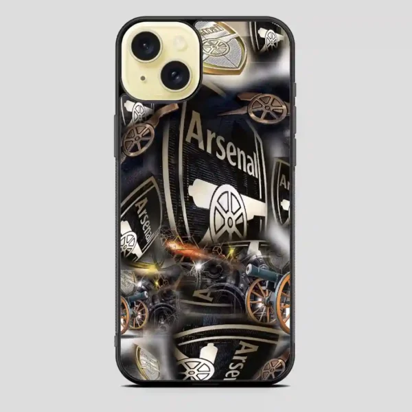 Arsenal Football Club Collage Gold iPhone 15 Plus Case