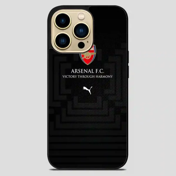 Arsenal Football Club Victory Through Harmony iPhone 14 Pro Max Case
