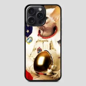 Astronaut Cat Retro iPhone 15 Pro Case