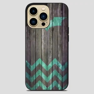 Bat And Chevron On Dark Wood iPhone 14 Pro Max Case
