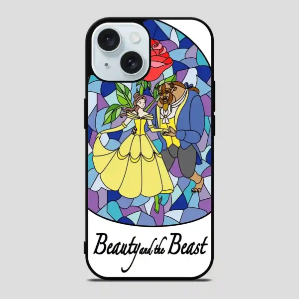 Beauty And The Beast Stayned Glass iPhone 15 Case