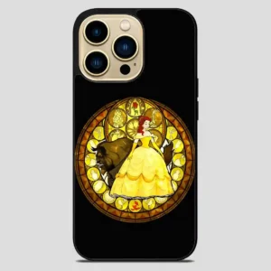 Belle Stained Glass Disney Princess iPhone 14 Pro Max Case