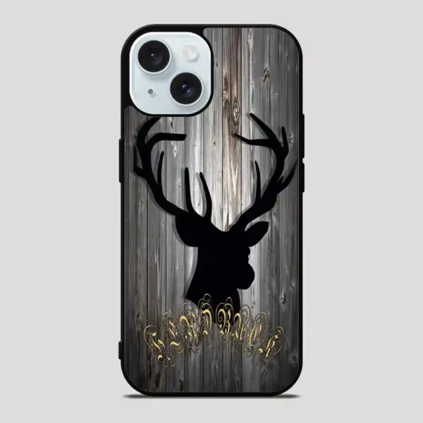 Black Head Buck iPhone 15 Case