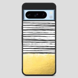 Blaire Brushed Gold Stripes Black And Gold Trend Google Pixel 8 Pro Case
