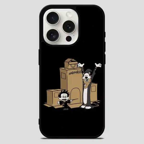 Calvin And Hobbes Harry Potter Hogwartz iPhone 15 Pro Max Case