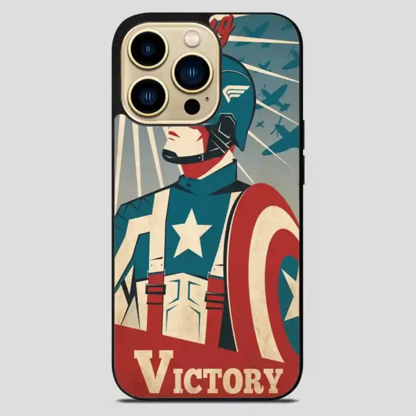 Captain America Retro Poster iPhone 14 Pro Max Case