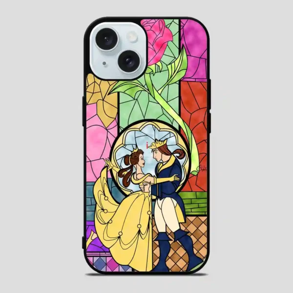 Cartoon Beauty And The Beast Best Friend Prince And Princess iPhone 15 Case