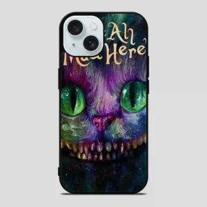 Cat Alice In Wonderland Colorful iPhone 15 Case