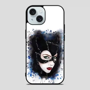 Catwoman Art Print Watercolor iPhone 15 Case