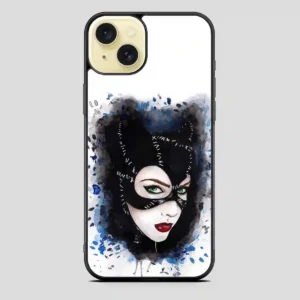 Catwoman Art Print Watercolor iPhone 15 Plus Case