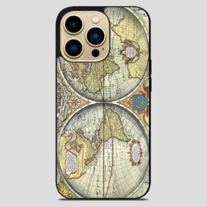 Silver Map iPhone 14 Pro Max Case