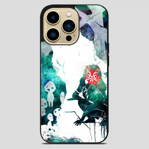 Studio Ghibli Princess Mononoke Ft San Of The Wolf Tribe Watercolor iPhone 14 Pro Max Case