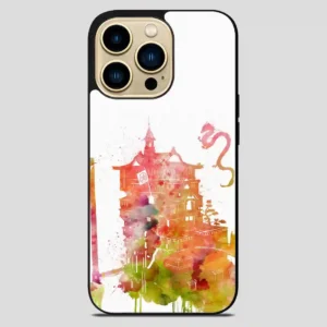 Studio Ghibli Spirited Away Bathhouse With Haku And No Face Watercolor iPhone 14 Pro Max Case