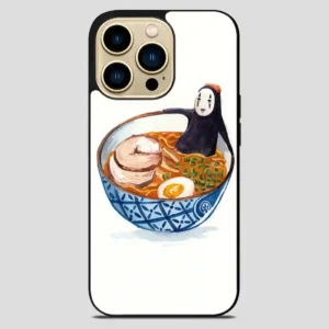 Studio Ghibli Watercolor Spirited Away No Face Ramen Bath iPhone 14 Pro Max Case