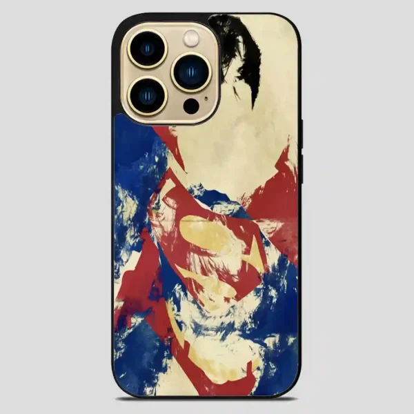 Superman Painting Watercolor iPhone 14 Pro Max Case