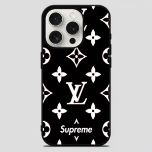 Supreme Gift Louis Vuitton Black iPhone 15 Pro Max Case