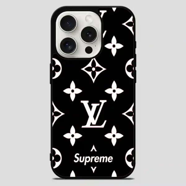 Supreme Gift Louis Vuitton Black iPhone 15 Pro Max Case