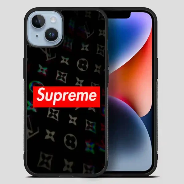 Supreme Red Black iPhone 14 Plus Case