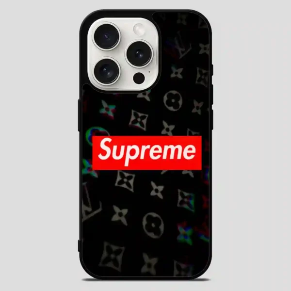 Supreme Red Black iPhone 15 Pro Max Case
