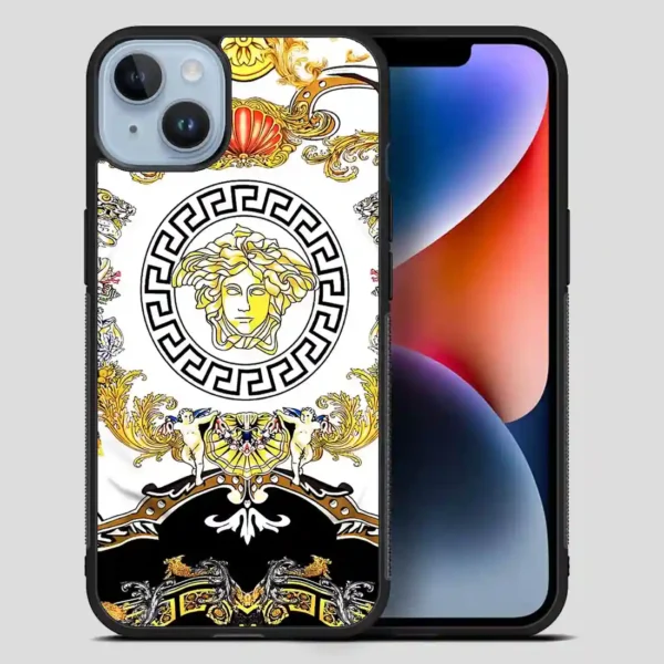 Versace Flower Collage iPhone 14 Plus Case