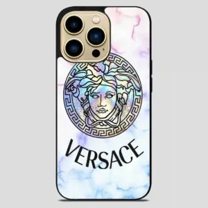 Versace Logo Marble iPhone 14 Pro Max Case