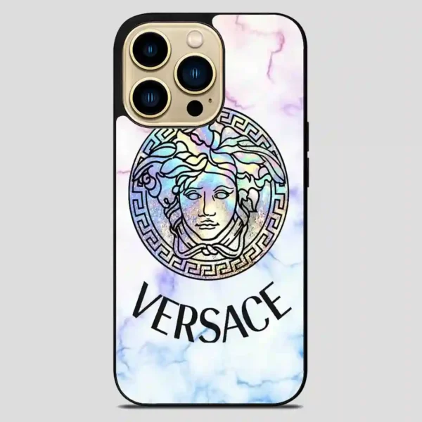 Versace Logo Marble iPhone 14 Pro Max Case