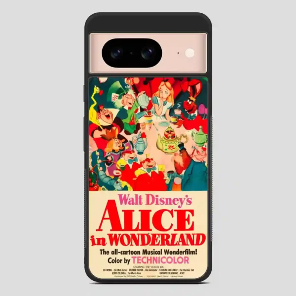 Vintage Disney Poster Alice In Wonderland Google Pixel 8 Case