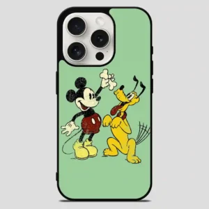Vintage Mickey Mouse And Pluto Poster iPhone 15 Pro Max Case