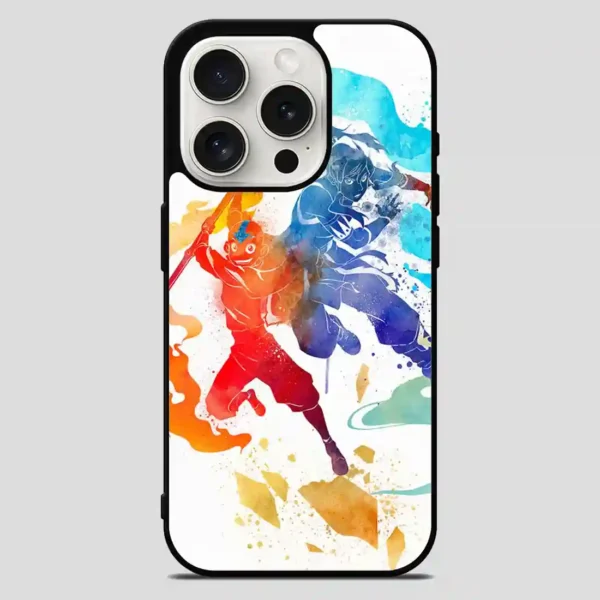 Watercolor Avatar Aang And Korra The Last Airbender The Legend Of Korra iPhone 15 Pro Max Case