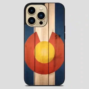 Wood Colorado State Flag Cool iPhone 14 Pro Max Case