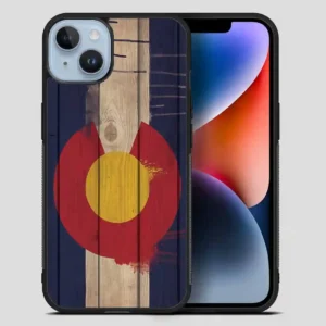 Wood Colorado State Flag Retro iPhone 14 Plus Case