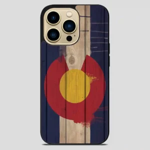 Wood Colorado State Flag Retro iPhone 14 Pro Max Case